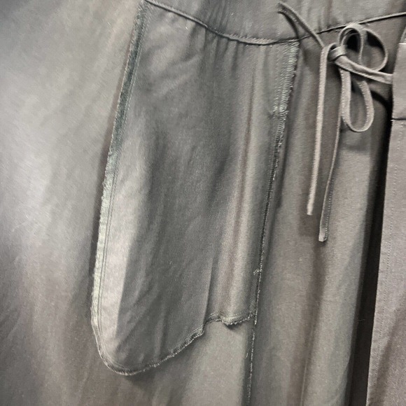 Soft Surroundings Quintessa Dress Small Brown Tencel Maxi LS Wrap V-Neck B84 - Picture 12 of 16